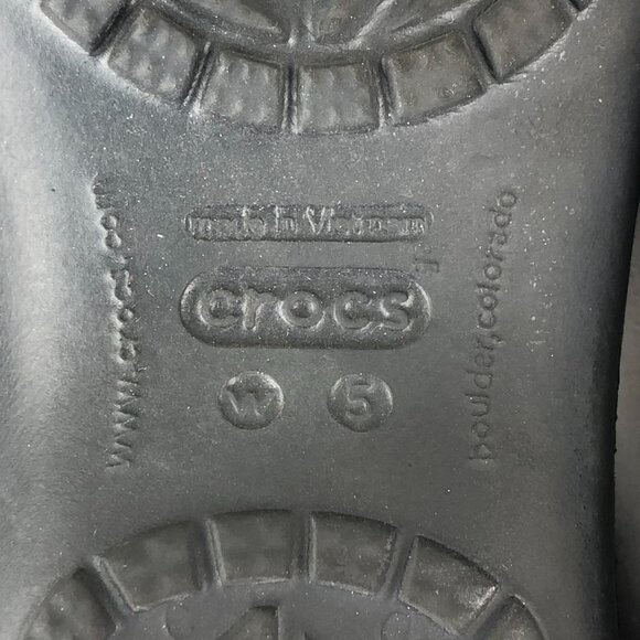 Crocs Women's Size 5 Kadee Black Closed Toe Slip On Rubber Ballet Flats - Picture 12 of 13